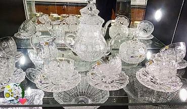 Çay dəsti, rəng - Ağ, Xrustal, Almaniya