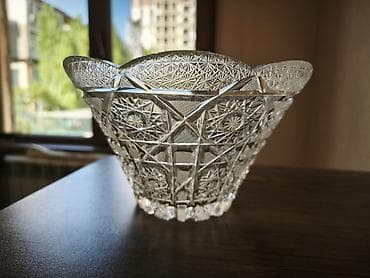 Kəsimli kristal şirniyyat/qəlyanaltı qabı - Material: yüksək