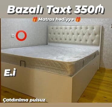 taxt kravati: Bazalı taxt – 350₼ - Başlıq: yumşaq döşəməli, düyməli kapitone dizayn — 1