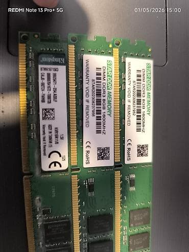 Operativ yaddaş (RAM) Kingston, 4 GB, 1600 Mhz, DDR3, PC üçün