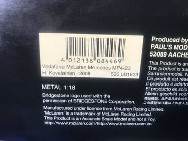 metbex tavan modelleri: Коллекционная модель McLaren Mercedes MP4-23 #23 Vodafone team H — 5