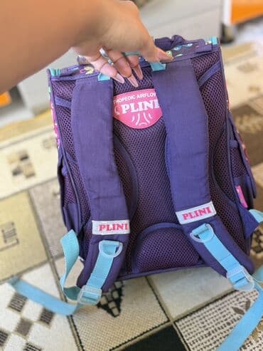 sumkalar mekteb: Uşaq məktəb çantası – PLINI brendi - Rəng: bənövşəyi fon, üzərində — 3