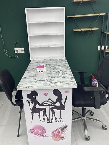 manikür stolu: Düz masa, Siyirməli, Polkalı, Parlaq laminat, Kredit yoxdur — 2