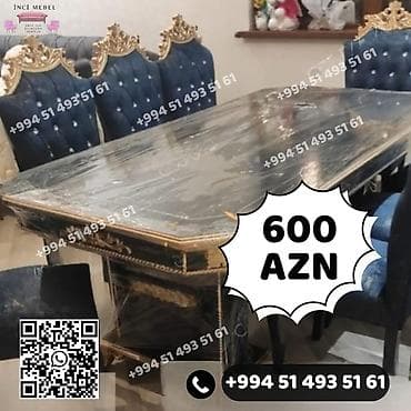 komputer stul: Qonaq otağı üçün, Yeni, Açılmayan, Dördbucaq masa, 6 stul — 1