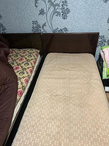 tek kravat: Tək nəfərlik taxta çarpayı və döşək dəsti bir ededi 50 manata - Ölçü — 1