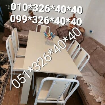 Masa və oturacaq dəstləri: Mətbəx üçün, Yeni, Açılmayan, Dördbucaq masa, 4 stul — 22