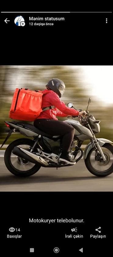 velo kuryer teleb olunur: Moto-kuryer tələb olunur — 1