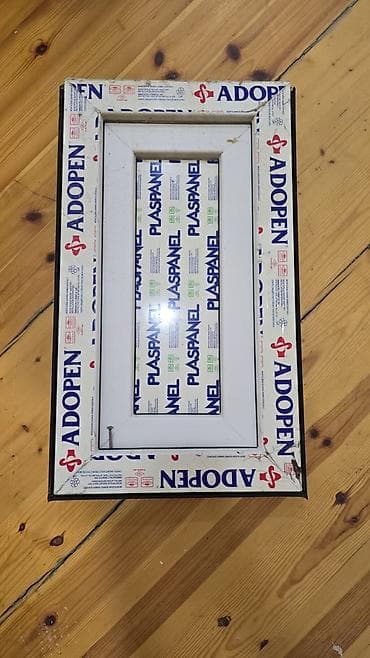 plastik qapı pəncərə: Plastik pəncərə qapağı (ventilyasiya/texniki pəncərə) Uzunluq 66sm — 3