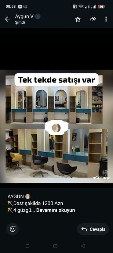 AYGUN 🌖 🪄Dəst şəkildə 1200 Azn 🪄4 güzgü +4 şkaf = 720 Azn 🪄1 kraska