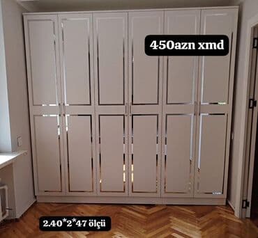 ikinci əl şkaf: Yeni, Açılan, 6 qapı Düz dolab, Qarderob, paltar dolabı — 1