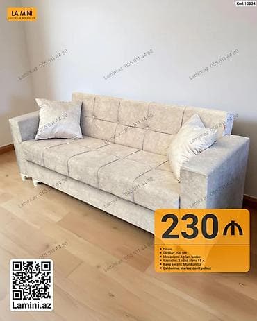 Məhsul: Divan (Kod: 10834) - Ölçü: 200 sm - Mexanizm: Açılan, bazalı