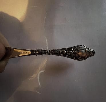 Termoqablar: Gümüş bıçaq – yağ/spred bıçağı (antik üslub) - Material: bərk gümüş — 2