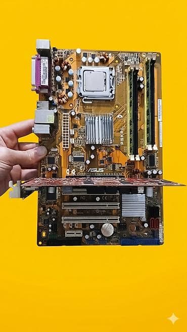 ram ddr 2: ASUS P5KPL əsas plata + Intel Core 2 Quad prosessor + videokart (DVI/ — 9
