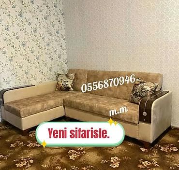 Künc divan, Yeni, Açılan, Bazalı, Vеlur parça, Pulsuz çatdırılma