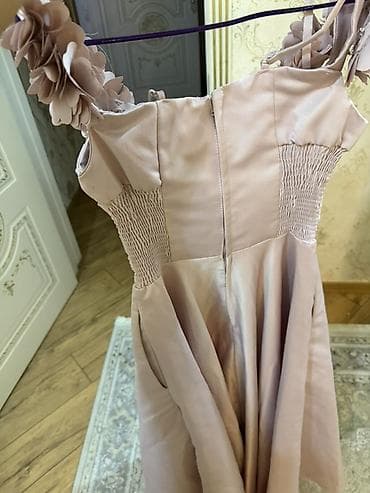 don: Zərif gecə/libas – pastel çəhrayı (şampan-rozə) rəngdə, uzun — 2