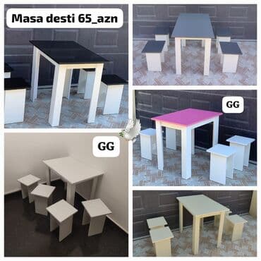 miz ustul: Balkon üçün, Yeni, 4 stul — 1