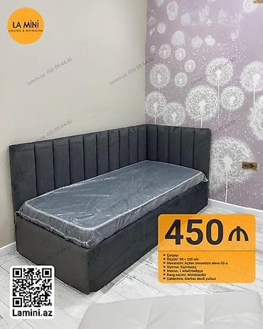 Təknəfərlik çarpayı, Bazalı, Matras ilə, Siyirməsiz