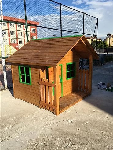 qapi perdeleri: Uşaq üçün taxta oyun kompleksi və oyun evləri Məhsul təsviri: - — 4