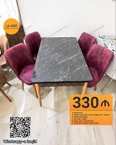 Mətbəx üçün, Açılan, Dördbucaq masa, 4 stul lalafo.az -da Mətbəx üçün, Açılan, Dördbucaq masa, 4 stul