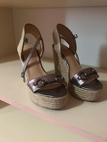 new balans: Metalik tonda platformalı qadın sandaleti-37 razmer - Üst hissə — 1