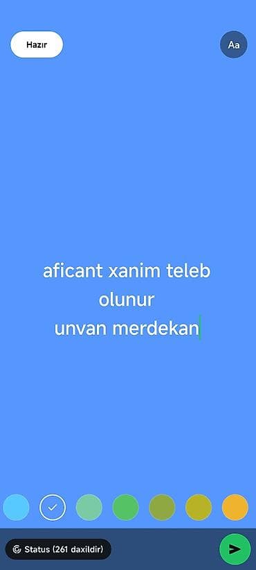 Ofisiant tələb olunur