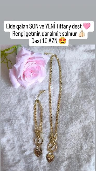 “Tiffany” üslubunda qolbaq və boyunbağı dəsti - Rəng dəyişmir