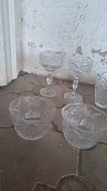 ВАЗ (ЛАДА): Şüşə/kristal qab dəsti - 2 ədəd ayaqlı deserte qabı (kupa tipli) — 4