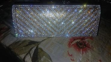 bijuteryalar: Zərif axşam klatçı – kristal daşlarla tam örtülü - Forma: düzbucaqlı — 2