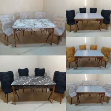 Masa və oturacaq dəstləri: Mətbəx üçün, Yeni, Açılan, Dördbucaq masa, 4 stul — 5