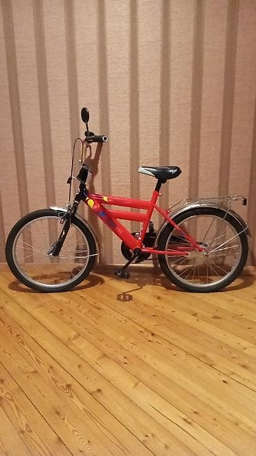 Uşaq velosipedi – 20 düym - Rəng: qırmızı, rəngarəng naxışlarla -