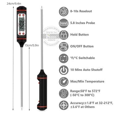 yemək termosu: Qida termometri Termometr Qida üçün termometrlər -50 dereceden 300 — 3