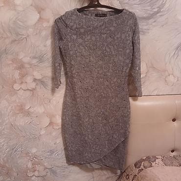 qiz cantalari: Qadın paltarı dəsti 1) Qara əsaslı çiçək naxışlı uzun don - Uzun — 5