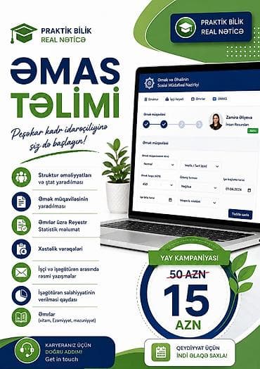 telegram iş qrupları: Əmas sistemi üzərindən əməliyyatların aparılması təlim 
Qiymət 15 azn — 1