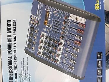 Peşəkar gücləndiricili mikser – 8 kanallı qarışdırma pultu, effekt