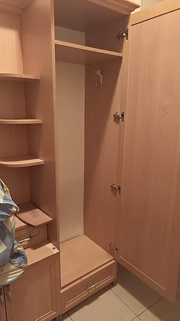 2 qapılı, Güzgülü, Bej, Digər material, Açılan, Düz dolab