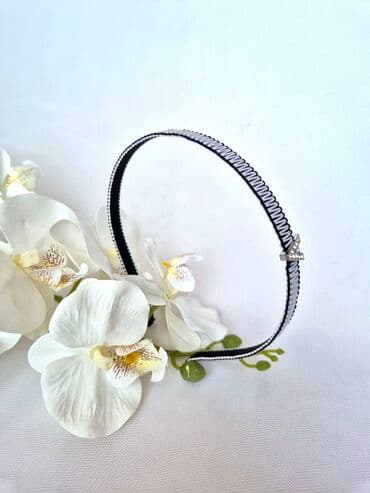 sac ağarmasına qarşı vitamin: Zərif daşlarla bəzədilmiş saç lentləri/çarqa - Model: nazik, elastik — 4