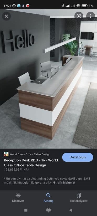 uşaq ucun yazı masası: Parta tek neferlik 50/60 sm 28 azn Parta iki neferlik 100/50 sm — 23