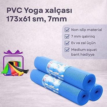 yoqa: PVC Yoga xalçası – 173×61 sm, 7 mm - Material: sürüşməyə qarşı — 1