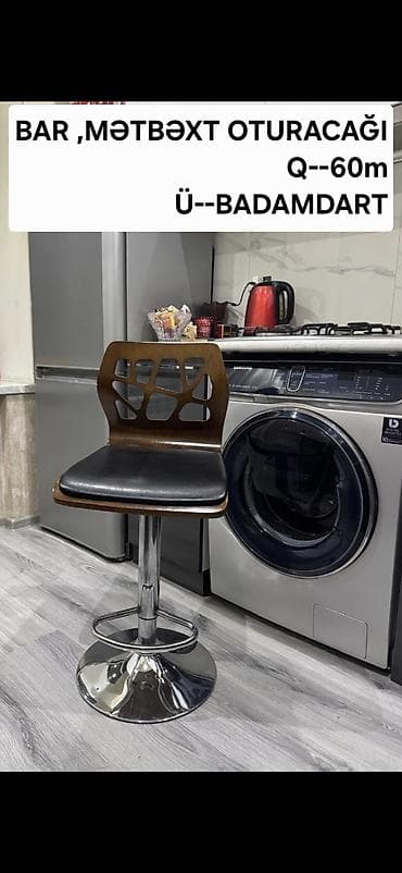 Bar/Mətbəx oturacağı - Növ: hündür bar taburesi, mətbəx adası və bar
