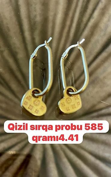 Sırğa, Sarı qızıl, 585 Əyar, 4 g