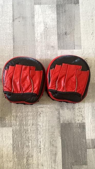 Əlcəklər: Muay Thai/ boks üçün tam dəst - Qalxanlı döyüş şortu: qara rəng, ön — 6