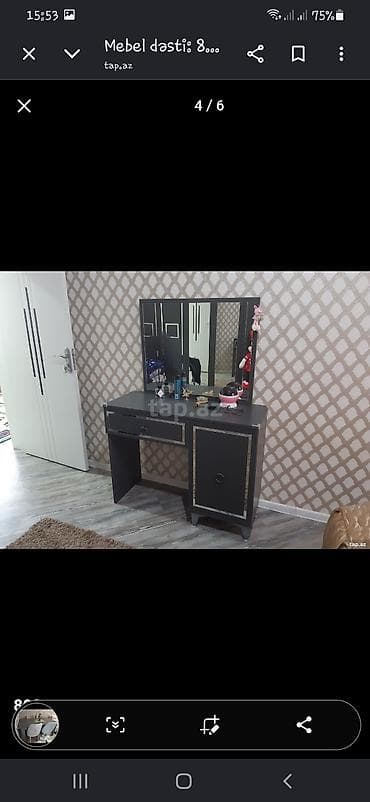 Mebel dəsti – qrafit/boz rəng gamması Dəst tərkibi: - Geniş