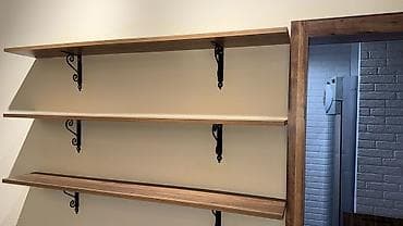 divar refleri: Divar asma rəflər dəsti - Material: taxta teksturalı laminat/MDF — 1
