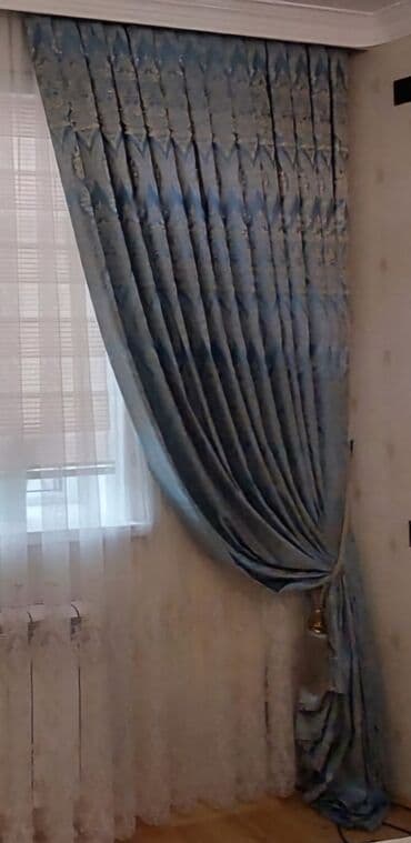 jalus perde: İşlənmiş, Pərdə, rəng - Mavi, Ünvandan götürmə — 1