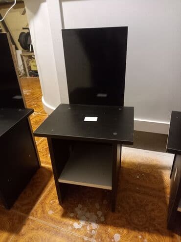 столик для кровати: Qara rəngdə komodin/yan masa dəsti - Model: üç ədəd eyni dizaynlı yan — 2