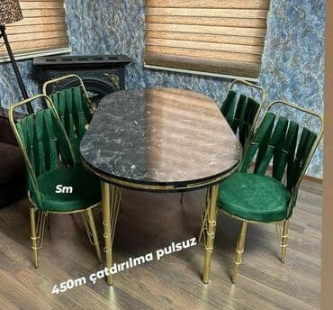 Masa və oturacaq dəstləri: Mətbəx üçün, Yeni, Açılmayan, Dördbucaq masa, 4 stul — 3