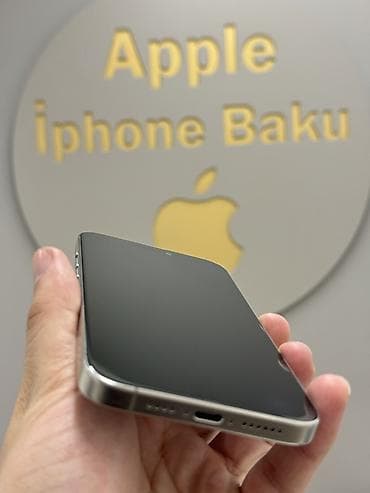 iphone 14 pro max islenmis: IPhone 15 Pro Max, 256 GB, Natural Titanium, Zəmanət, Simsiz şarj, Face ID — 6