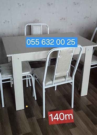 stol destleri: Mətbəx üçün, Açılmayan, Dördbucaq masa, 6 stul — 2