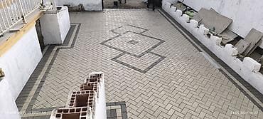 Beton dekorativ tamet döşəmə - Material: vibro-press beton tamet (daş