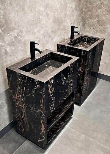 Mərmər vannaya əlüzü yuma qabı və üst paneli - Material: Təbii mərmər